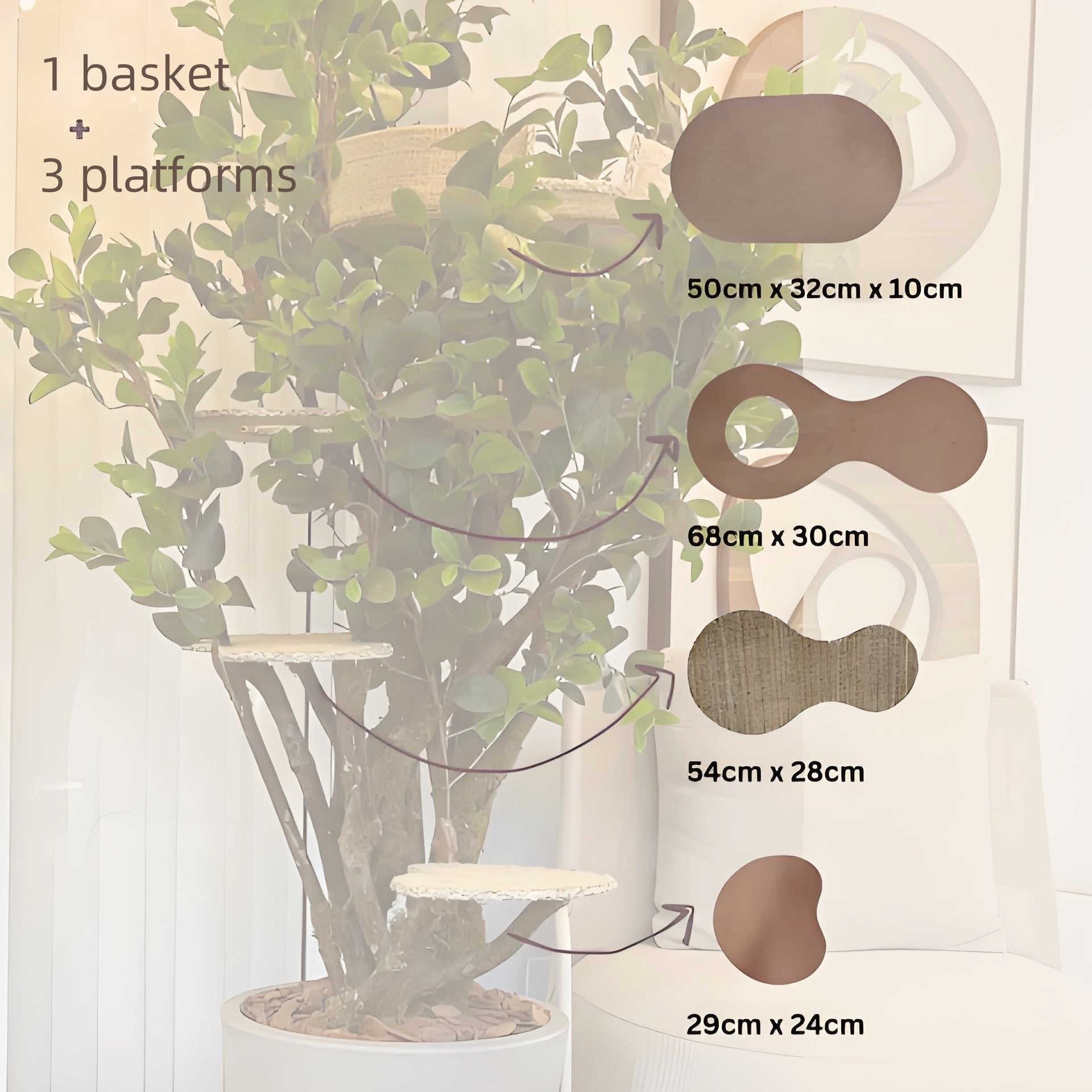 1.8 m Bungalow Cat Tree — 4-Tier Fun for Cats